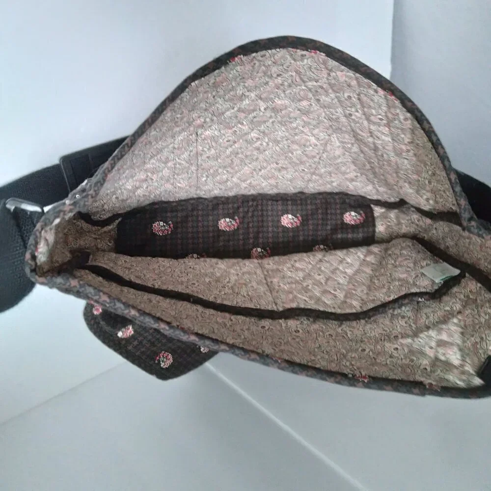 100% Quilted Cotton Floral Paisley & Houndstooth on Black Laptop Bag As New